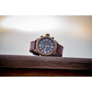 Elite Chrono Leather Watch